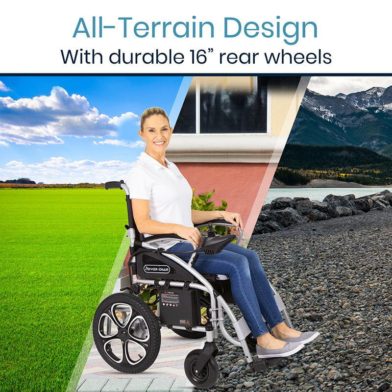 Compact Power Wheelchair - Foldable Long Range Transport Aid-Vitality Mobility