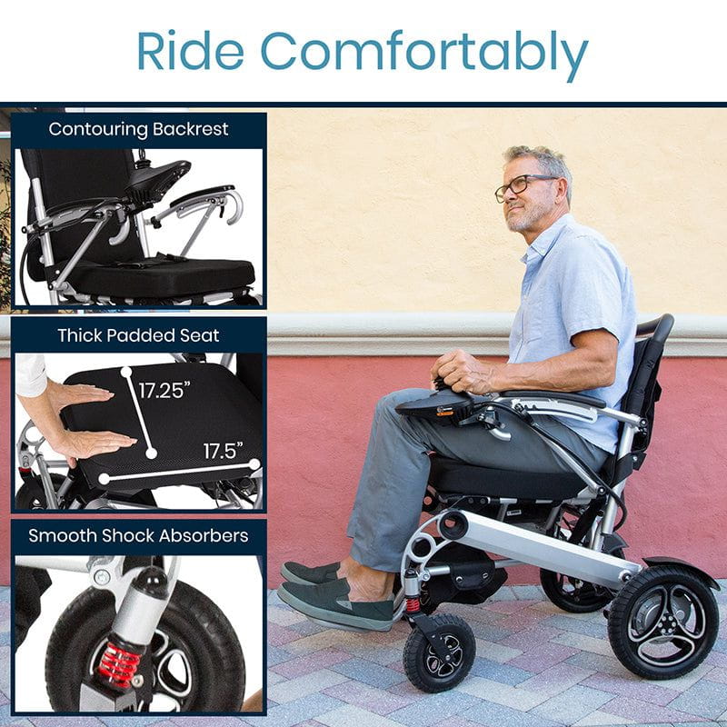 Power Wheelchair - Foldable Long Range Transport Aid-Vitality Mobility