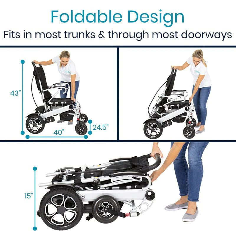 Power Wheelchair - Foldable Long Range Transport Aid-Vitality Mobility