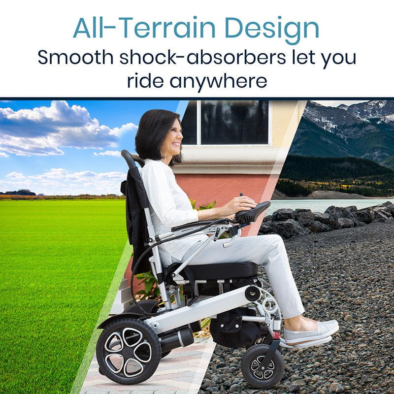 Power Wheelchair - Foldable Long Range Transport Aid-Vitality Mobility